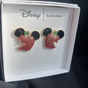 BaubleBar Mickey Sparkling Red Apple Earrings‎ Te